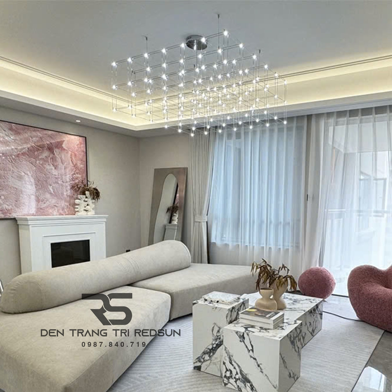 Đèn Chùm Lắp Phòng Khách, Bếp Căn Hộ, Chung Cư Phong Cách Bắc Âu Hiện Đại Bầu Trời Đầy Sao DC-T086