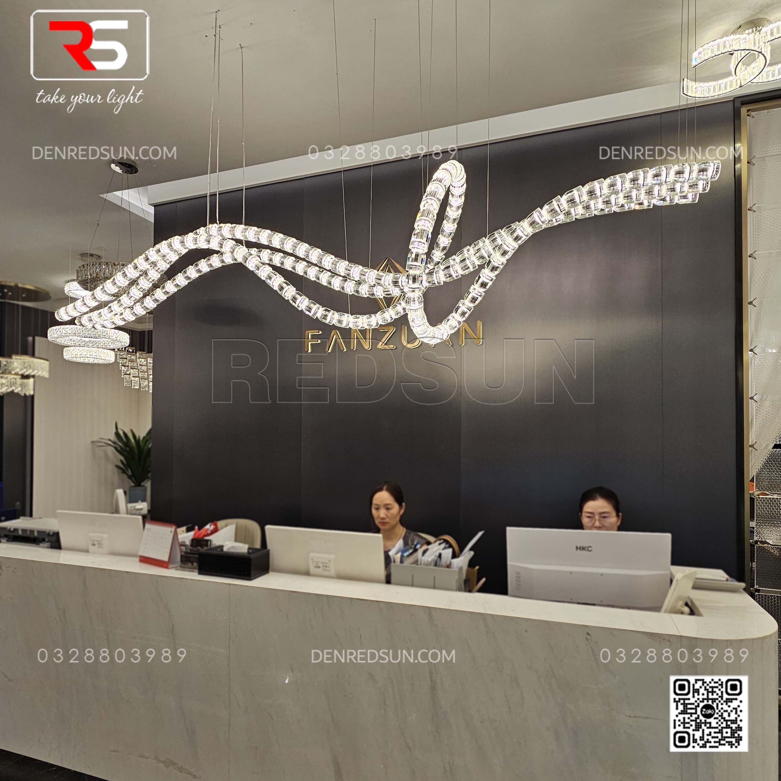 Đèn Thả Pha Lê Cao Cấp Quầy Lễ Tân, Sảnh Khách Sạn, Nhà Hàng, Bàn Ăn Sang Trọng HTK-NKFZ009