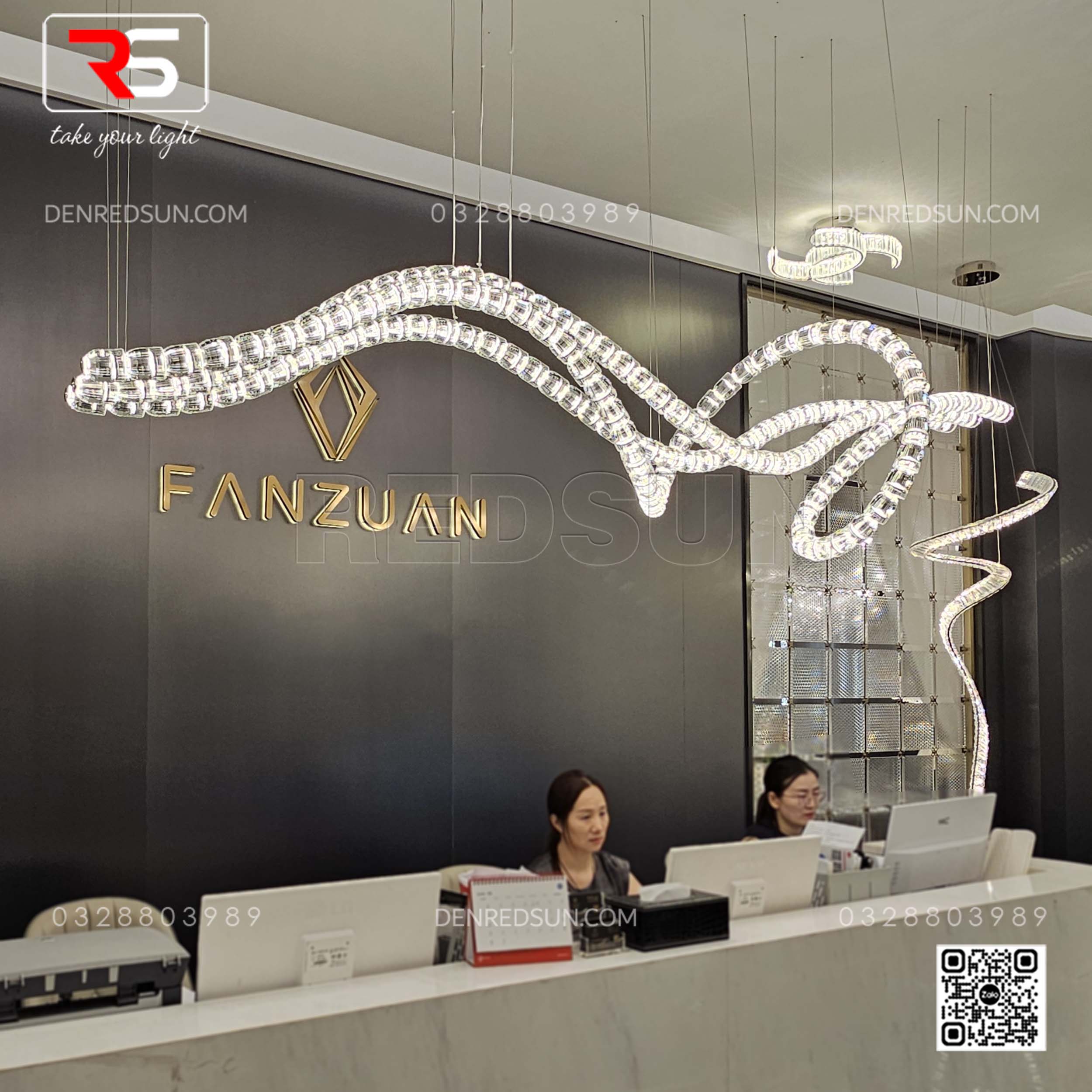 Đèn Thả Pha Lê Cao Cấp Quầy Lễ Tân, Sảnh Khách Sạn, Nhà Hàng, Bàn Ăn Sang Trọng HTK-NKFZ009