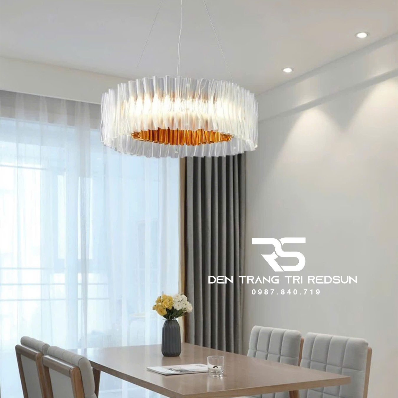 Đèn Chùm Phòng Khách Hiện Đại Phong Cách Bắc Âu Chất Liệu Acrylic DC-L046