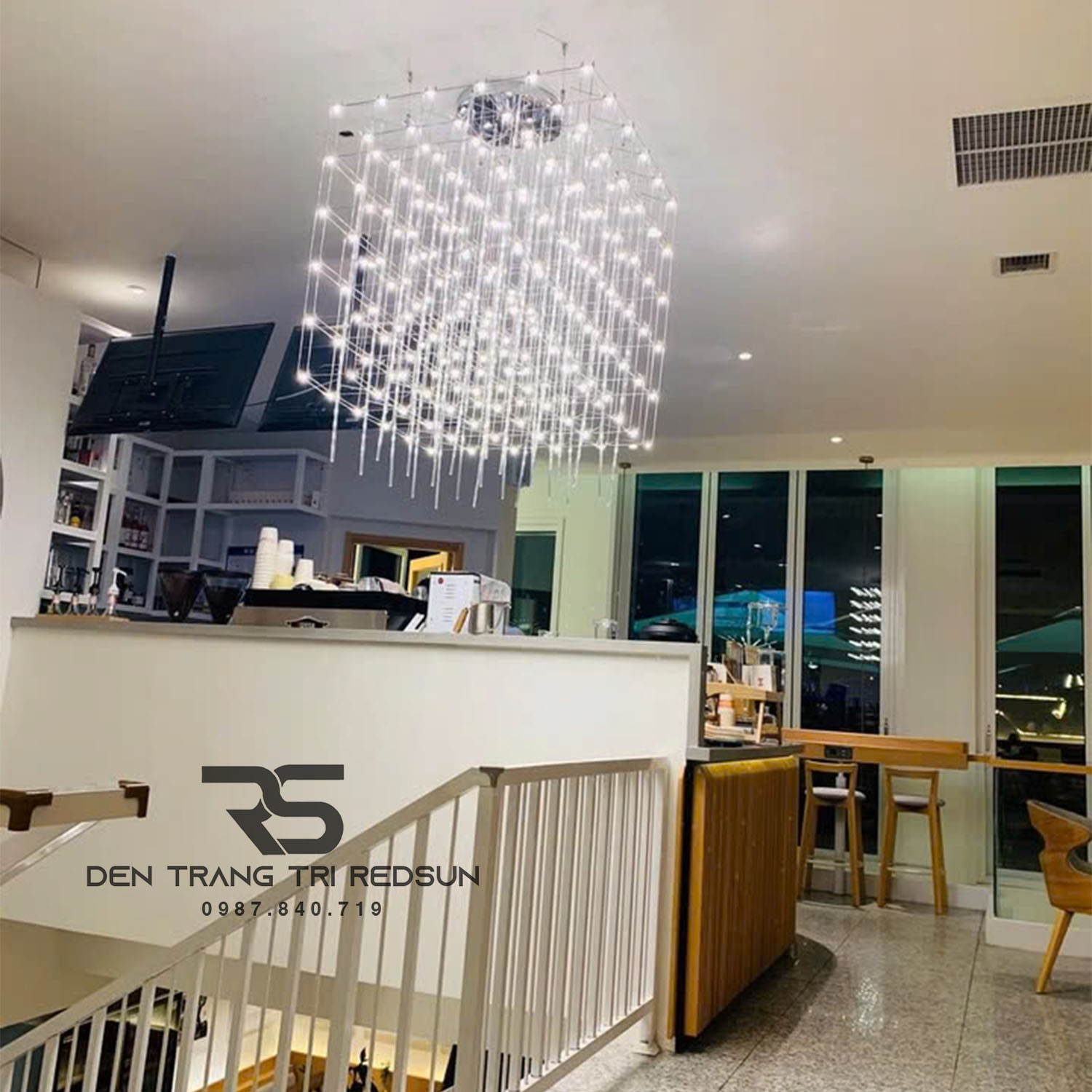 Đèn Chùm Lắp Thông Tầng, Sảnh Khách Sạn Phong Cách Bắc Âu Hiện Đại Bầu Trời Đầy Sao DC-T086