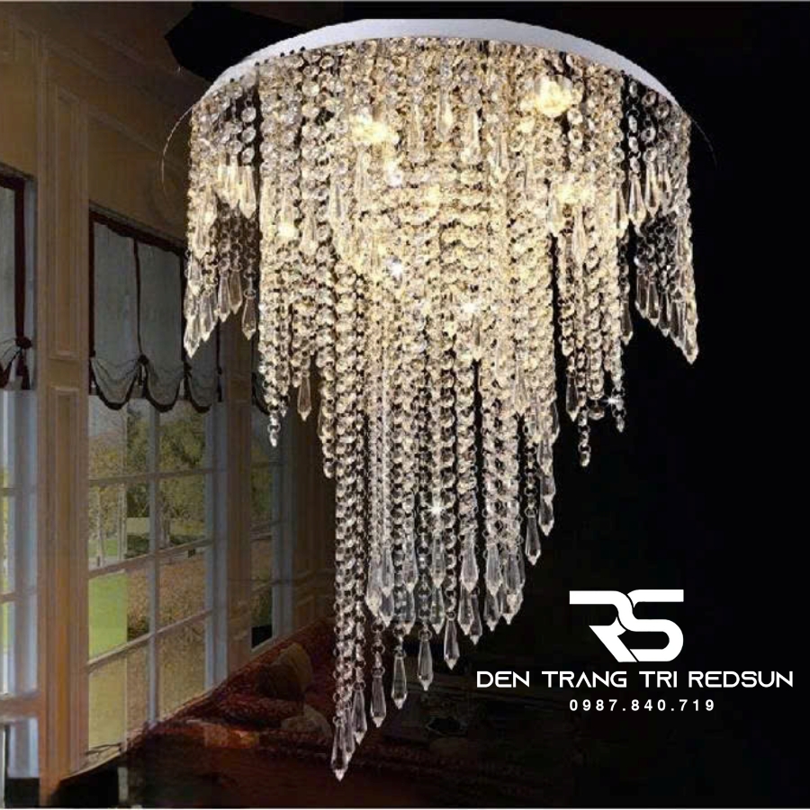 Đèn Mâm Pha Lê Ốp Trần Phòng Khách Hiện Đại M9163