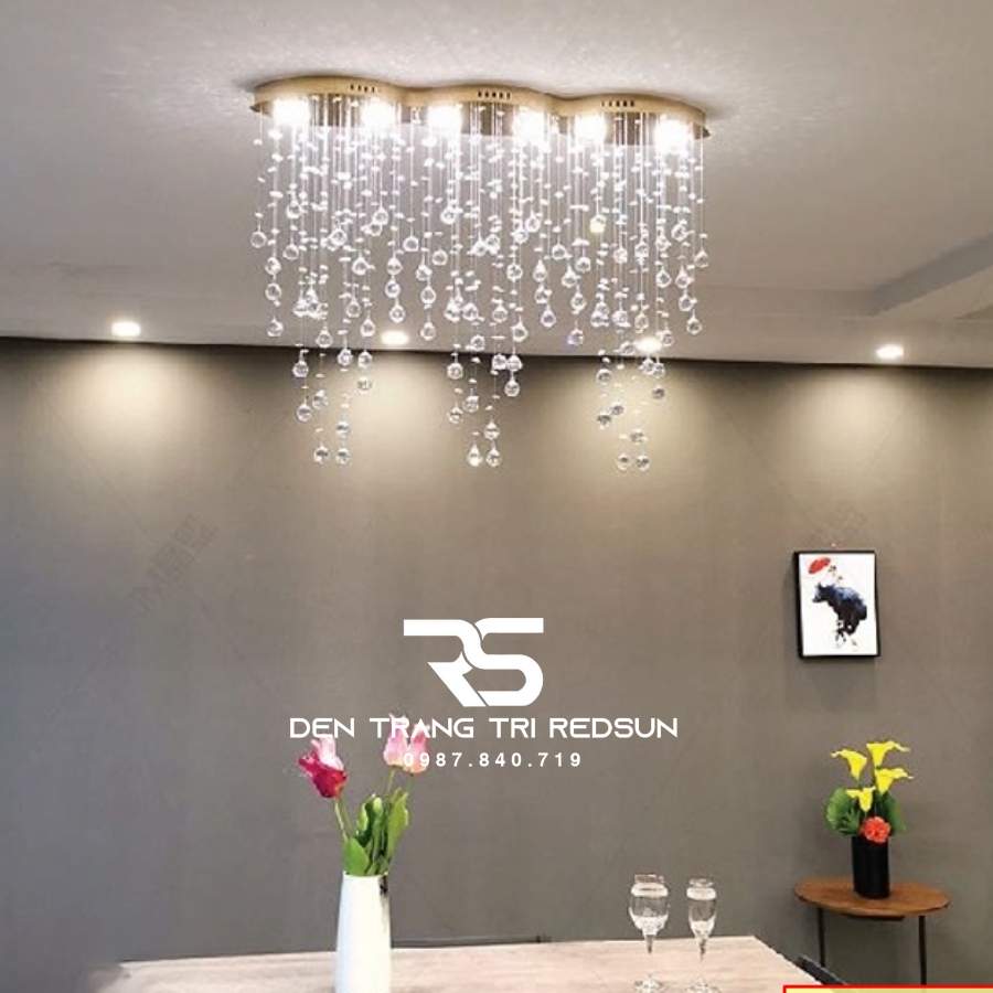 Đèn Mâm Pha Lê Ốp Trần Phòng Khách Hiện Đại M9171