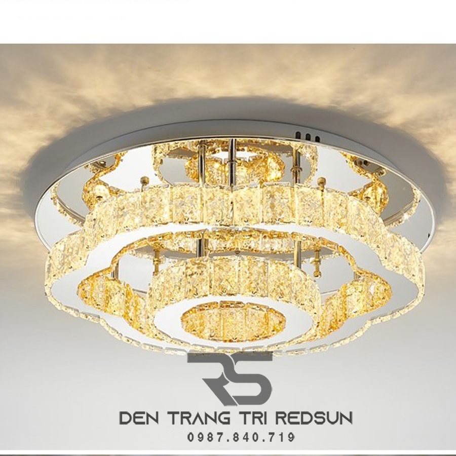 Đèn Mâm Pha Lê Ốp Trần Phòng Khách Hiện Đại M9232