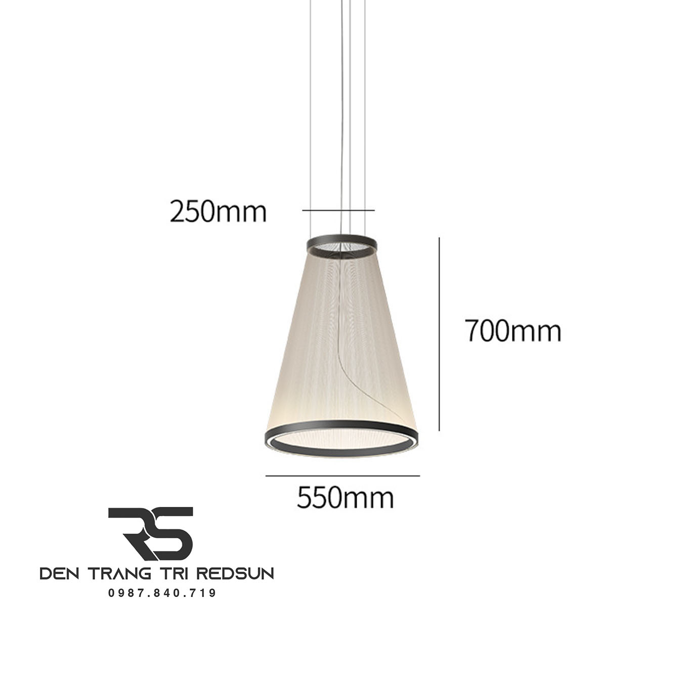 Đèn Lồng Thả Bắc Âu Hiện Đại Lắp Phòng Khách, Thông Tầng, Cầu Thang Dáng Hình Nón DC-T115 (Dáng A)