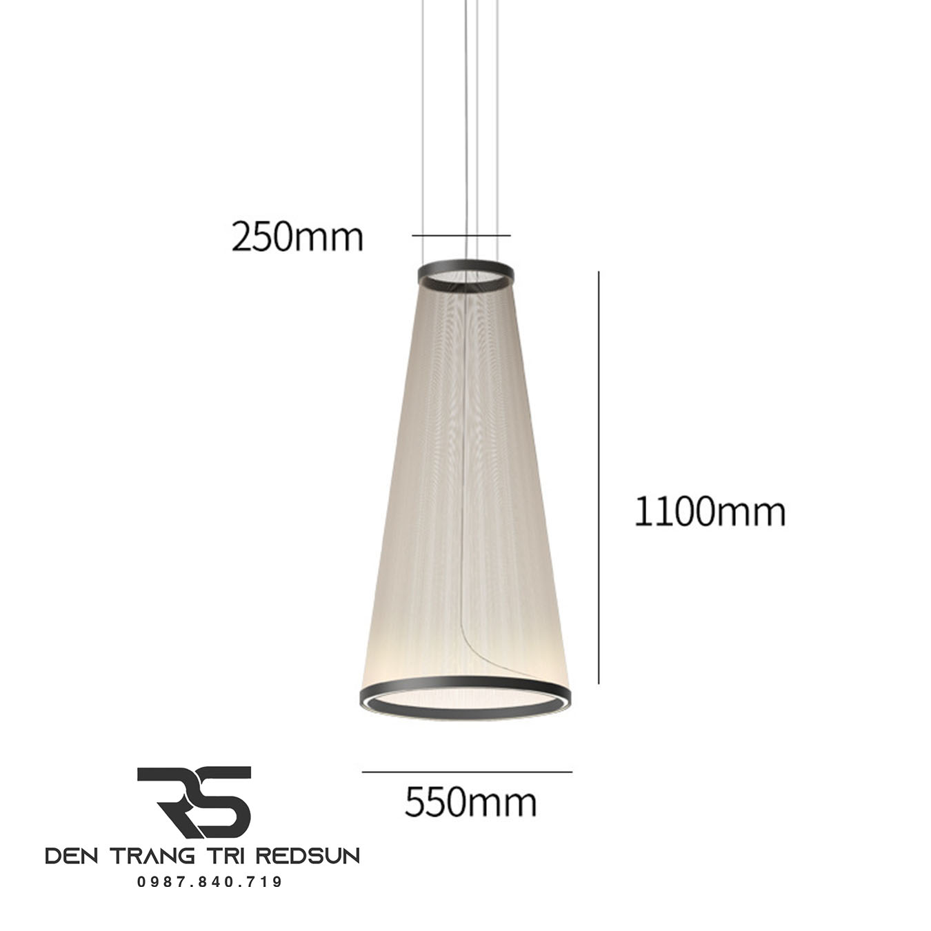 Đèn Lồng Thả Bắc Âu Hiện Đại Lắp Phòng Khách, Thông Tầng, Cầu Thang Dáng Hình Nón DC-T115 (Dáng A)