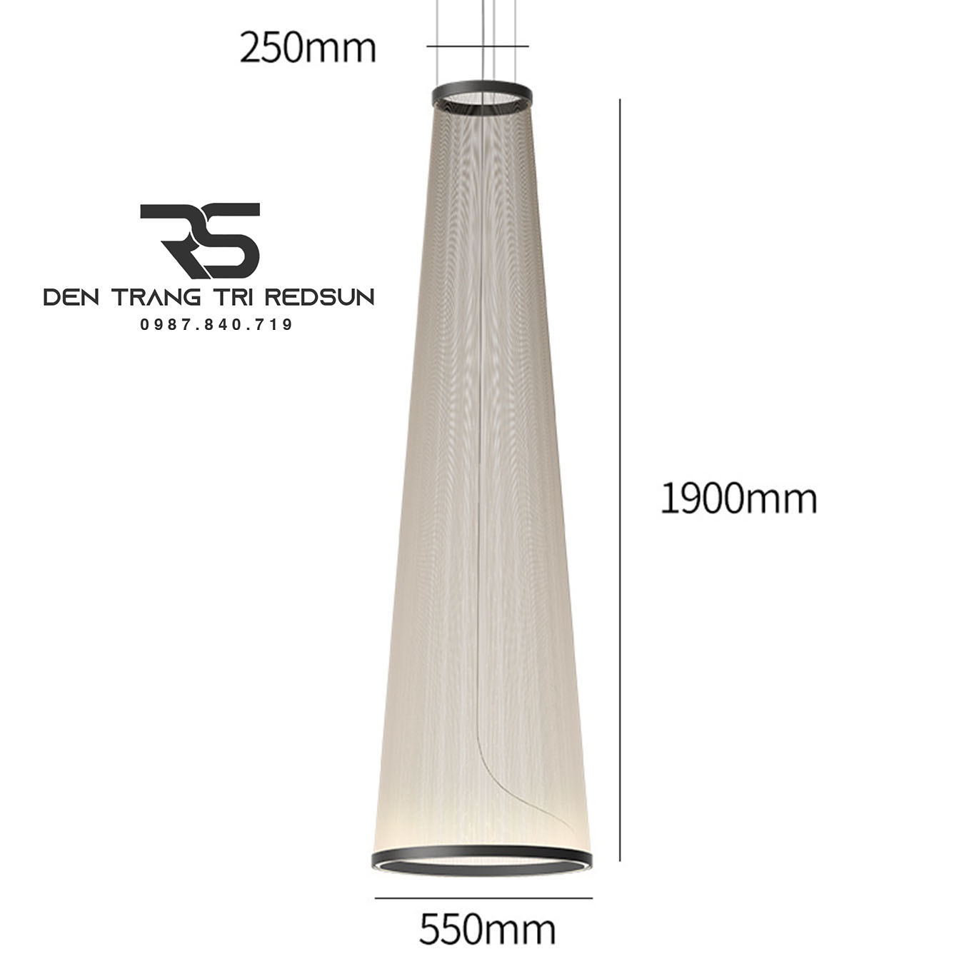 Đèn Lồng Thả Bắc Âu Hiện Đại Lắp Phòng Khách, Thông Tầng, Cầu Thang Dáng Hình Nón DC-T115 (Dáng A)