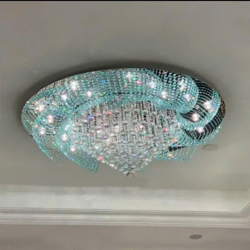 Đèn Mâm Pha Lê Ốp Trần Phòng Khách Hiện Đại M9249