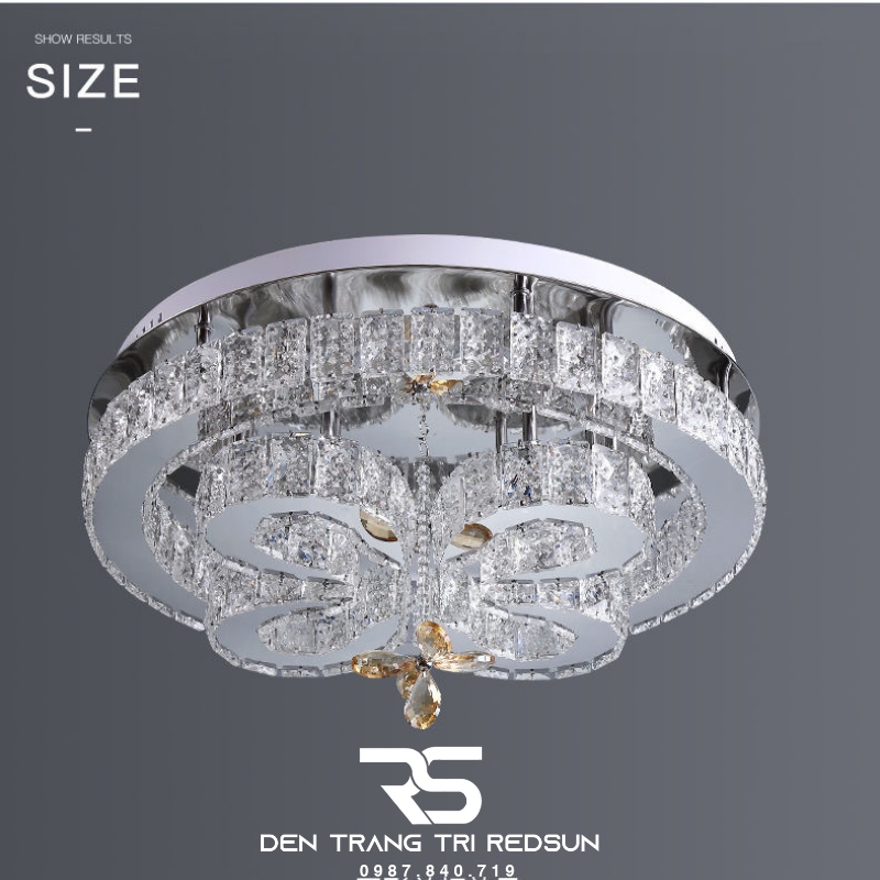 Đèn Mâm Pha Lê Ốp Trần Phòng Khách Hiện Đại M9247