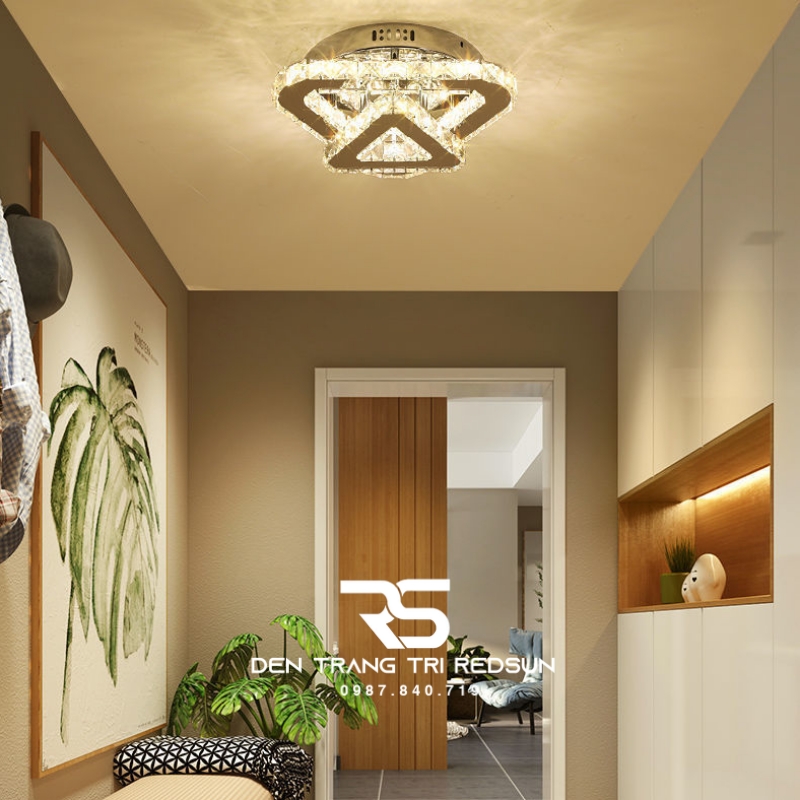 Đèn Mâm Pha Lê Ốp Trần Phòng Khách Hiện Đại M9252
