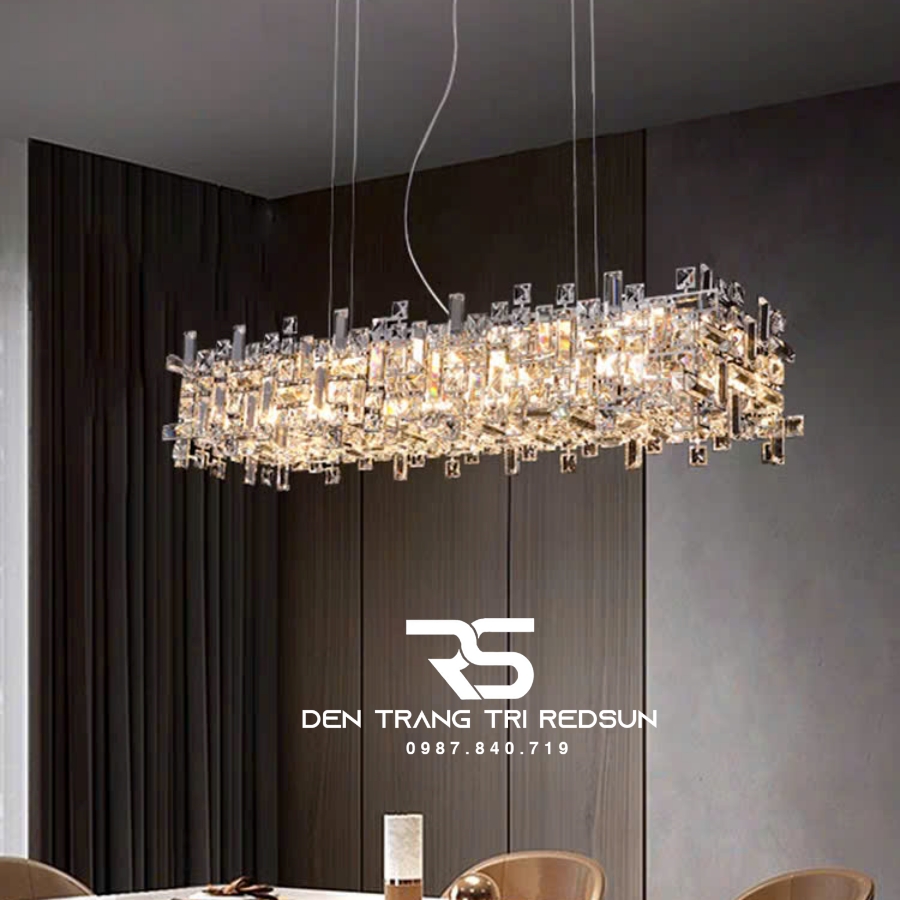 Đèn Chùm Trang Trí Phòng Khách, Sảnh Chờ, Phòng Ăn Chất Liệu Pha Lê Phong Cách Italia DCP-002
