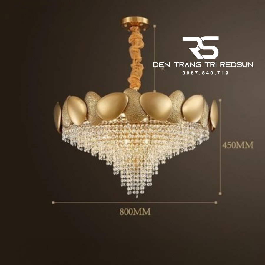 Đèn Chùm Trang Trí Phòng Khách, Sảnh Chờ, Phòng Ăn, Phòng Ngủ Chất Liệu Pha Lê  DCP-005