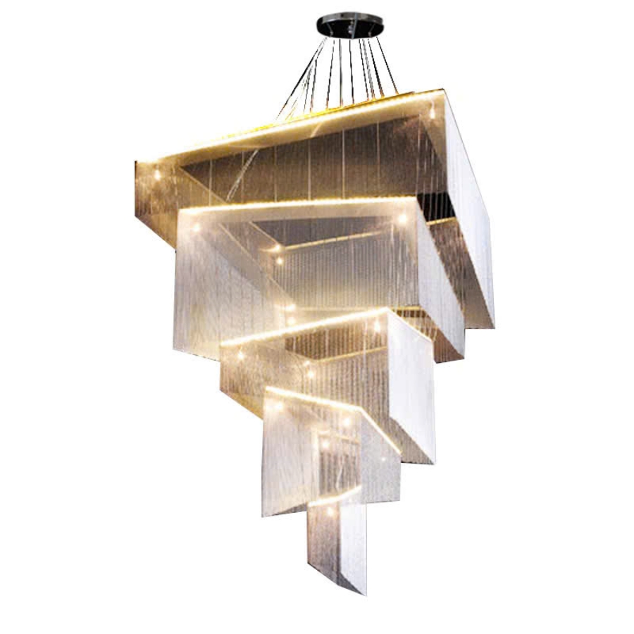 Đèn Chùm Pha Lê Lắp Thông Tầng Phòng Khách Biệt Thự, Sảnh Khách Sạn, Nhà Hàng Phong Cách Bắc Âu Hiện Đại DCP-006