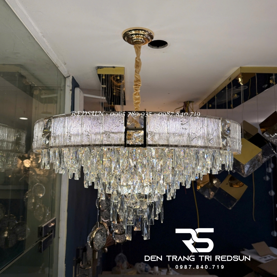 Đèn Chùm Trang Trí Phòng Khách, Sảnh Chờ, Phòng Ăn, Phòng Ngủ Chất Liệu Pha Lê Phong Cách Bắc Âu DCP-011