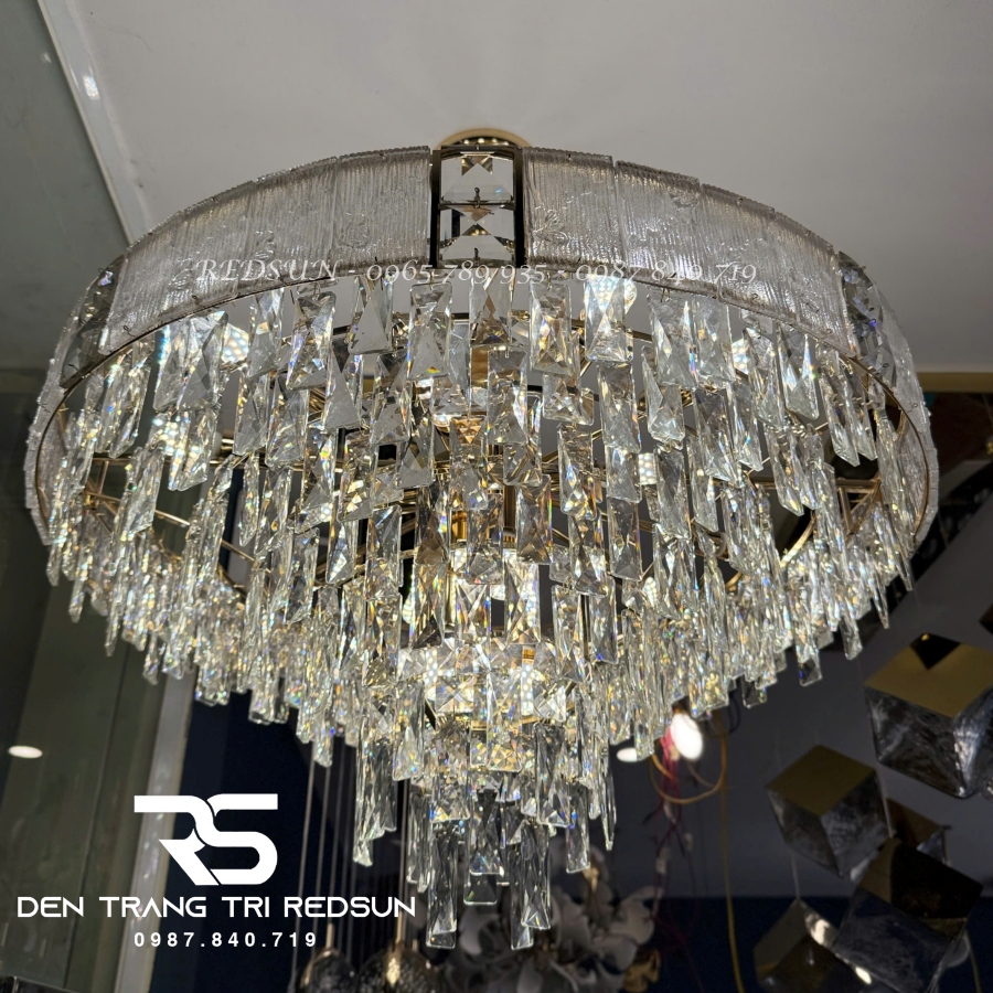 Đèn Chùm Trang Trí Phòng Khách, Sảnh Chờ, Phòng Ăn, Phòng Ngủ Chất Liệu Pha Lê Phong Cách Bắc Âu DCP-011