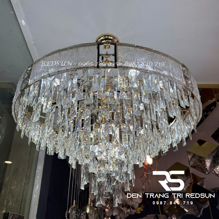 Đèn Chùm Trang Trí Phòng Khách, Sảnh Chờ, Phòng Ăn, Phòng Ngủ Chất Liệu Pha Lê Phong Cách Bắc Âu DCP-011
