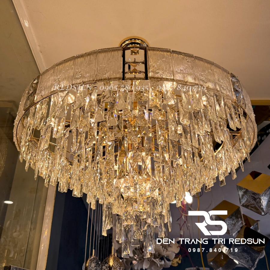 Đèn Chùm Trang Trí Phòng Khách, Sảnh Chờ, Phòng Ăn, Phòng Ngủ Chất Liệu Pha Lê Phong Cách Bắc Âu DCP-011