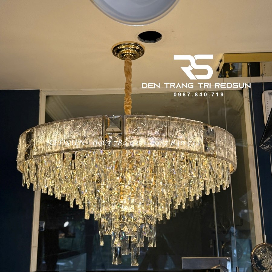 Đèn Chùm Trang Trí Phòng Khách, Sảnh Chờ, Phòng Ăn, Phòng Ngủ Chất Liệu Pha Lê Phong Cách Bắc Âu DCP-011