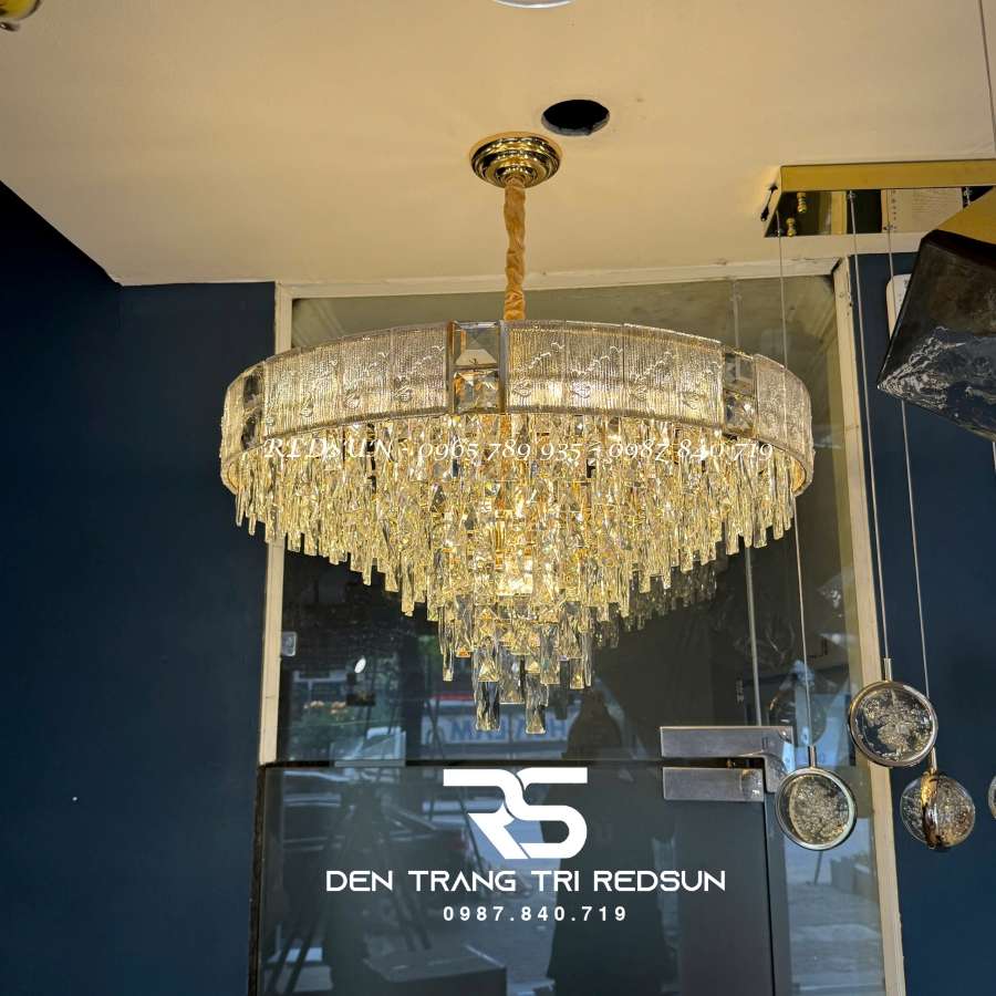 Đèn Chùm Trang Trí Phòng Khách, Sảnh Chờ, Phòng Ăn, Phòng Ngủ Chất Liệu Pha Lê Phong Cách Bắc Âu DCP-011
