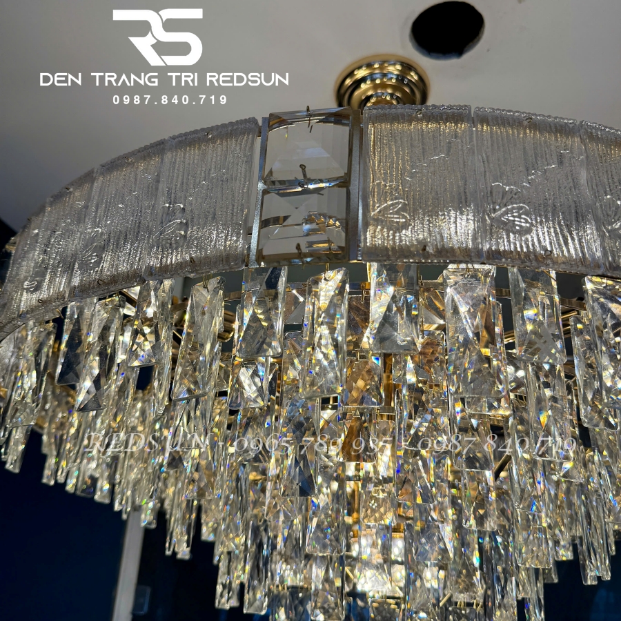 Đèn Chùm Trang Trí Phòng Khách, Sảnh Chờ, Phòng Ăn, Phòng Ngủ Chất Liệu Pha Lê Phong Cách Bắc Âu DCP-011