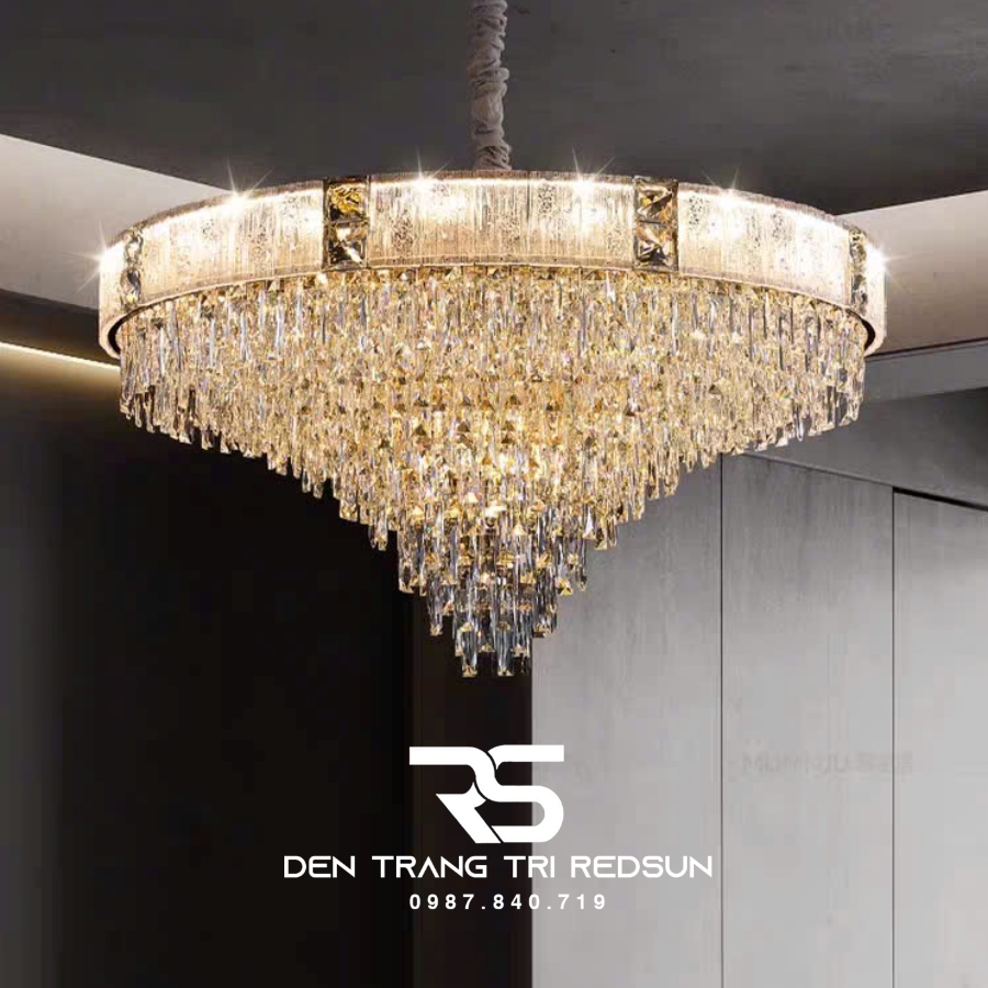 Đèn Chùm Trang Trí Phòng Khách, Sảnh Chờ, Phòng Ăn, Phòng Ngủ Chất Liệu Pha Lê Phong Cách Bắc Âu DCP-011