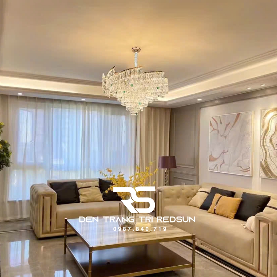 Đèn Chùm Trang Trí Phòng Khách, Sảnh Chờ, Phòng Ăn, Phòng Ngủ Chất Liệu Pha Lê  DCP-012