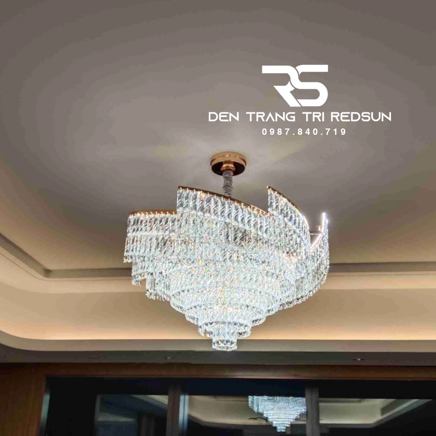 Đèn Chùm Trang Trí Phòng Khách, Sảnh Chờ, Phòng Ăn, Phòng Ngủ Chất Liệu Pha Lê  DCP-012