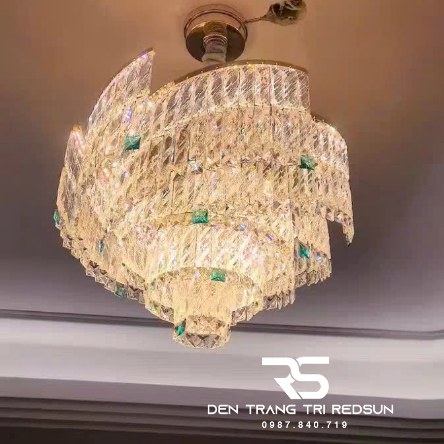 Đèn Chùm Trang Trí Phòng Khách, Sảnh Chờ, Phòng Ăn, Phòng Ngủ Chất Liệu Pha Lê  DCP-012