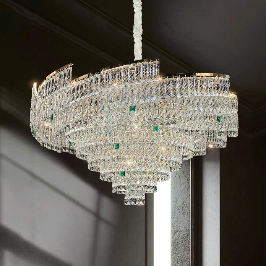 Đèn Chùm Trang Trí Phòng Khách, Sảnh Chờ, Phòng Ăn, Phòng Ngủ Chất Liệu Pha Lê  DCP-012