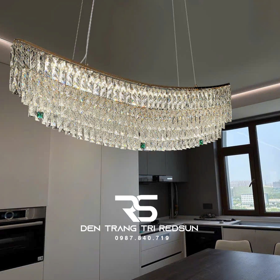Đèn Chùm Trang Trí Phòng Khách, Sảnh Chờ, Phòng Ăn, Phòng Ngủ Chất Liệu Pha Lê  DCP-012