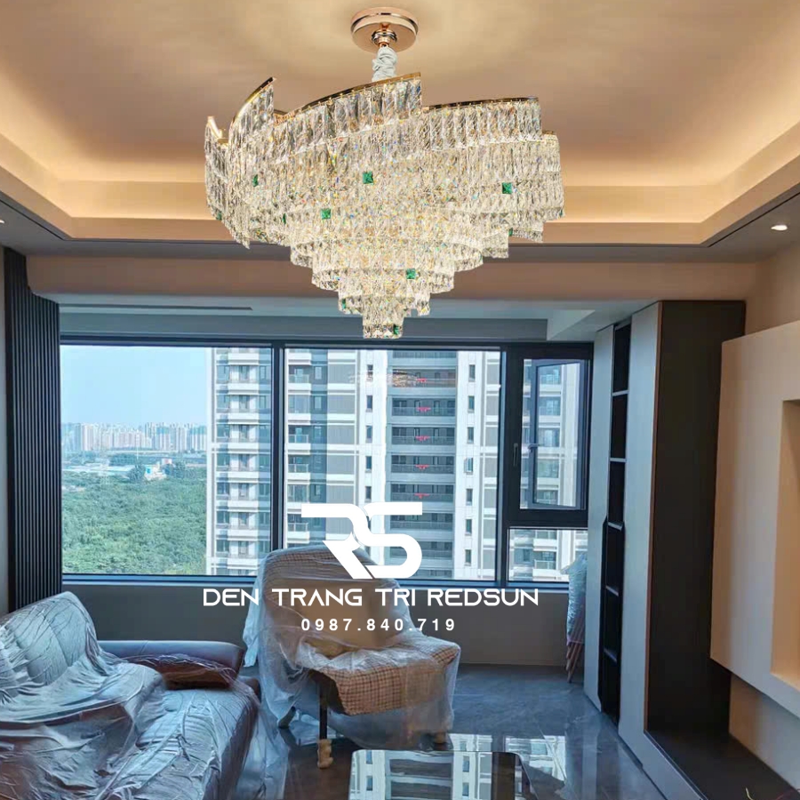 Đèn Chùm Trang Trí Phòng Khách, Sảnh Chờ, Phòng Ăn, Phòng Ngủ Chất Liệu Pha Lê  DCP-012