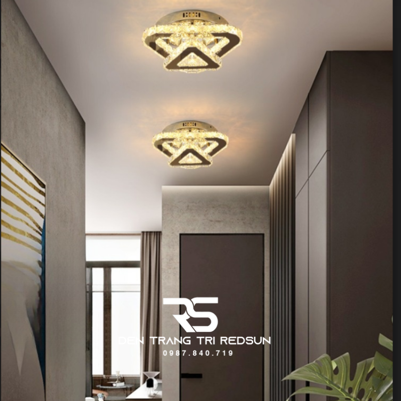 Đèn Mâm Pha Lê Ốp Trần Phòng Khách Hiện Đại M9252