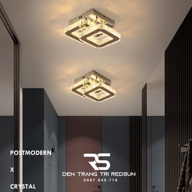 Đèn Mâm Pha Lê Ốp Trần Phòng Khách Hiện Đại M9254