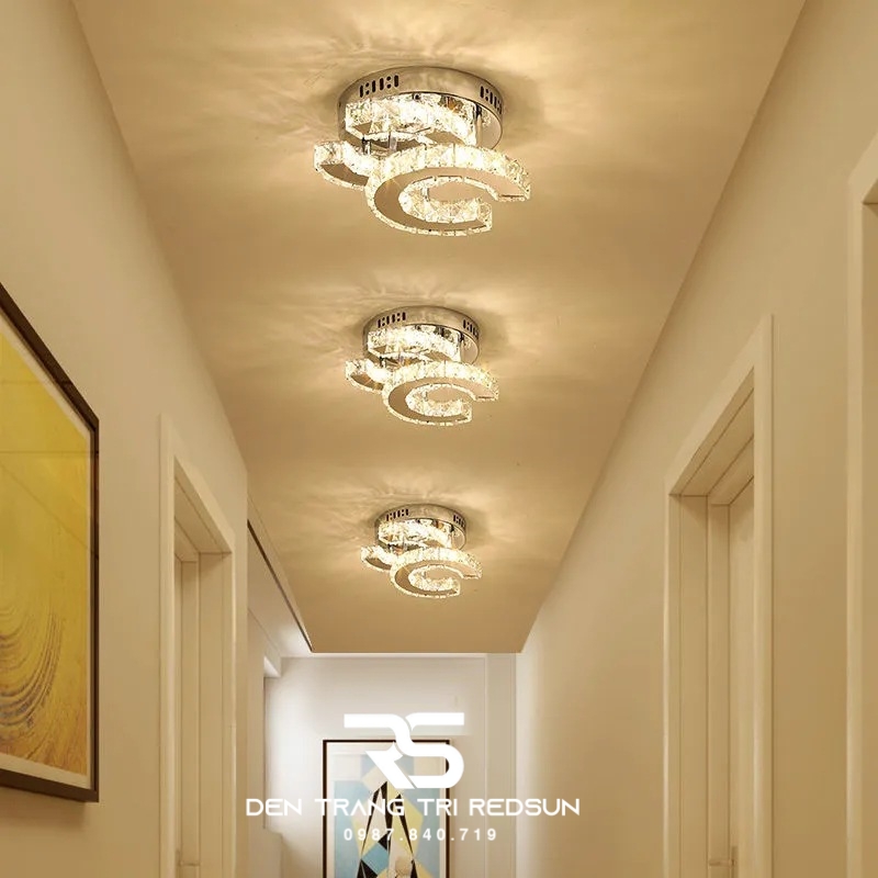 Đèn Mâm Pha Lê Ốp Trần Phòng Khách Hiện Đại M9255