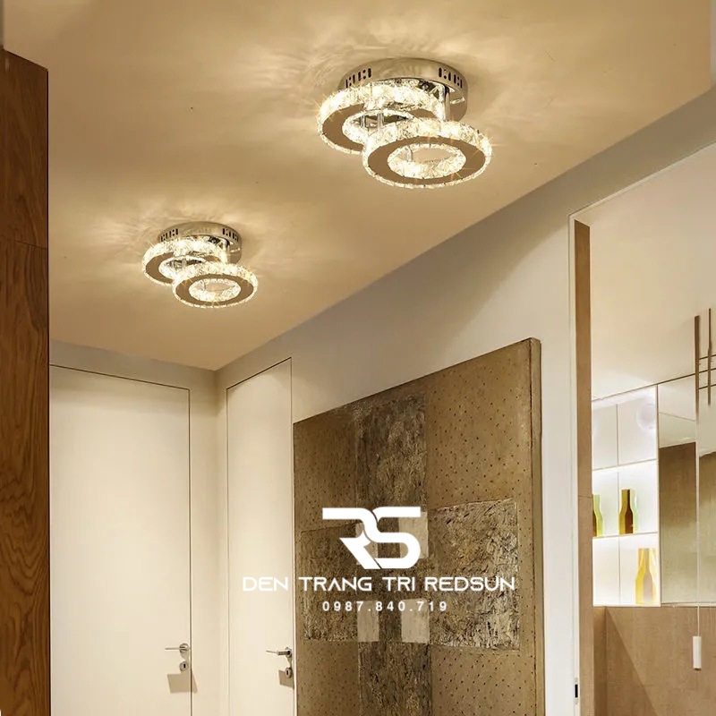 Đèn Mâm Pha Lê Ốp Trần Phòng Khách Hiện Đại M9256