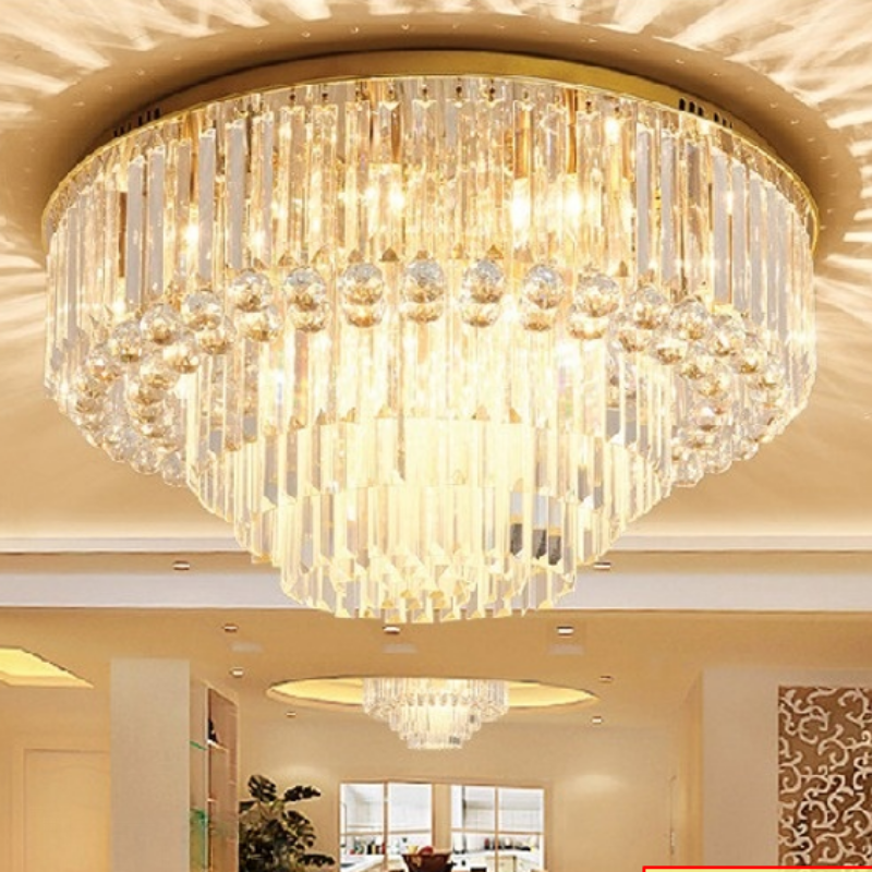Đèn Mâm Pha Lê Ốp Trần Phòng Khách Hiện Đại MV9183