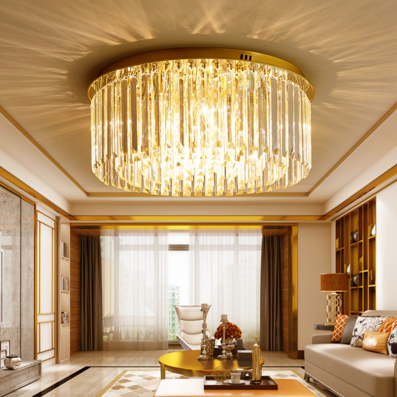 Đèn Mâm Pha Lê Ốp Trần Phòng Khách Hiện Đại MV9184