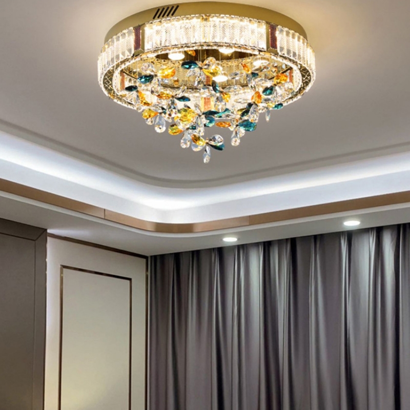 Đèn Mâm Pha Lê Ốp Trần Phòng Khách Hiện Đại MV9203