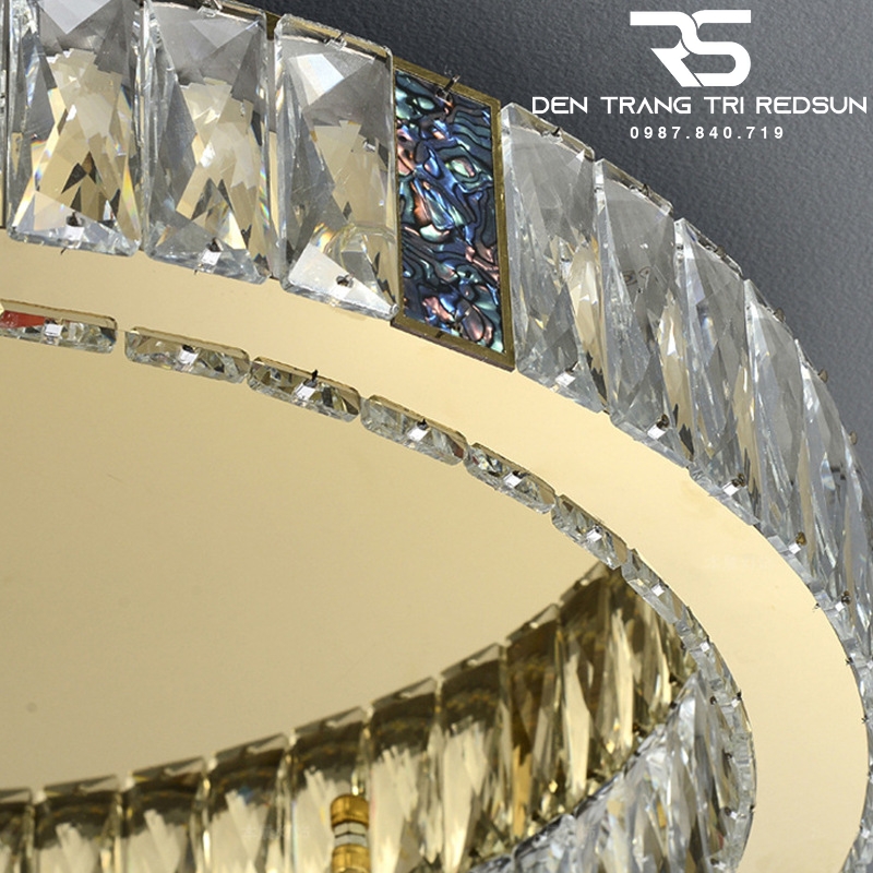 Đèn Mâm Pha Lê Ốp Trần Phòng Khách Hiện Đại MV9206