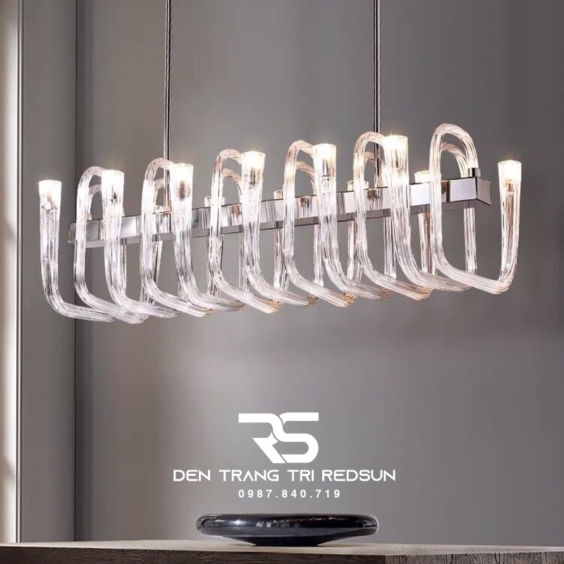 Đèn Chùm Trang Trí Phòng Khách, Sảnh Chờ, Phòng Ăn, Phòng Ngủ Ống Thủy Tinh Phong Cách Bắc Âu DCP-001