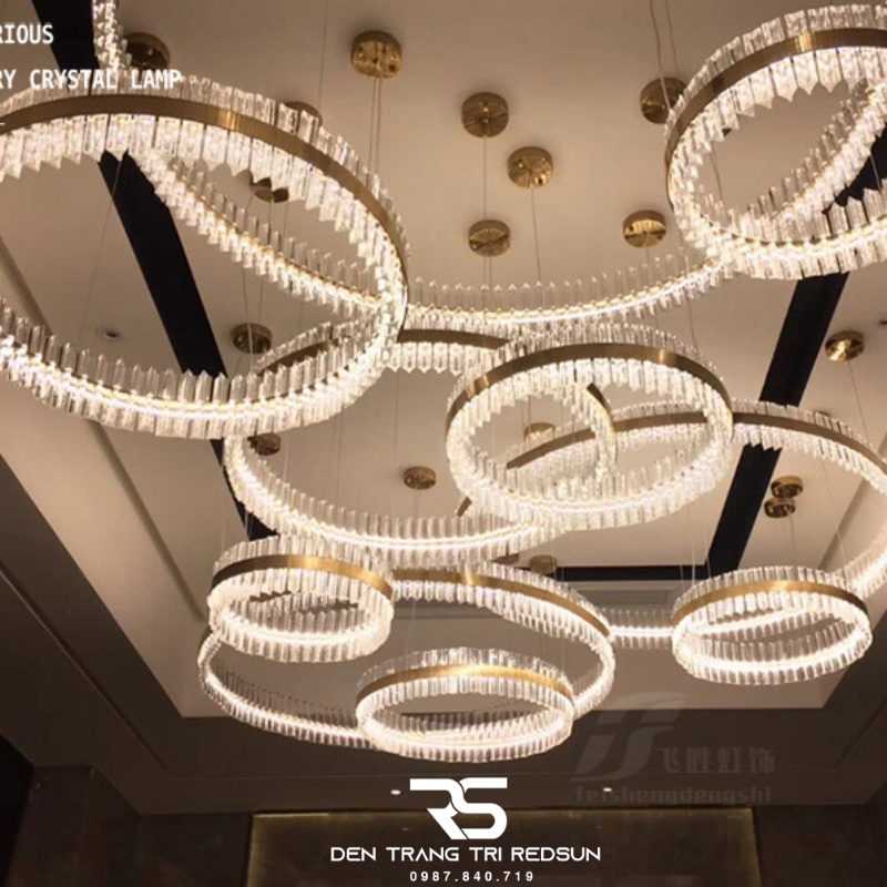 Đèn Thả Vòng Pha Lê Lắp Thông Tầng, Phòng Khách, Phòng Ăn Hiện Đại TPL012