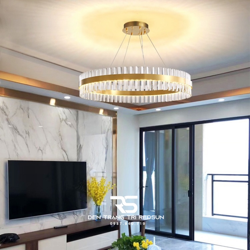 Đèn Thả Vòng Pha Lê Lắp Thông Tầng, Phòng Khách, Phòng Ăn Hiện Đại TPL012