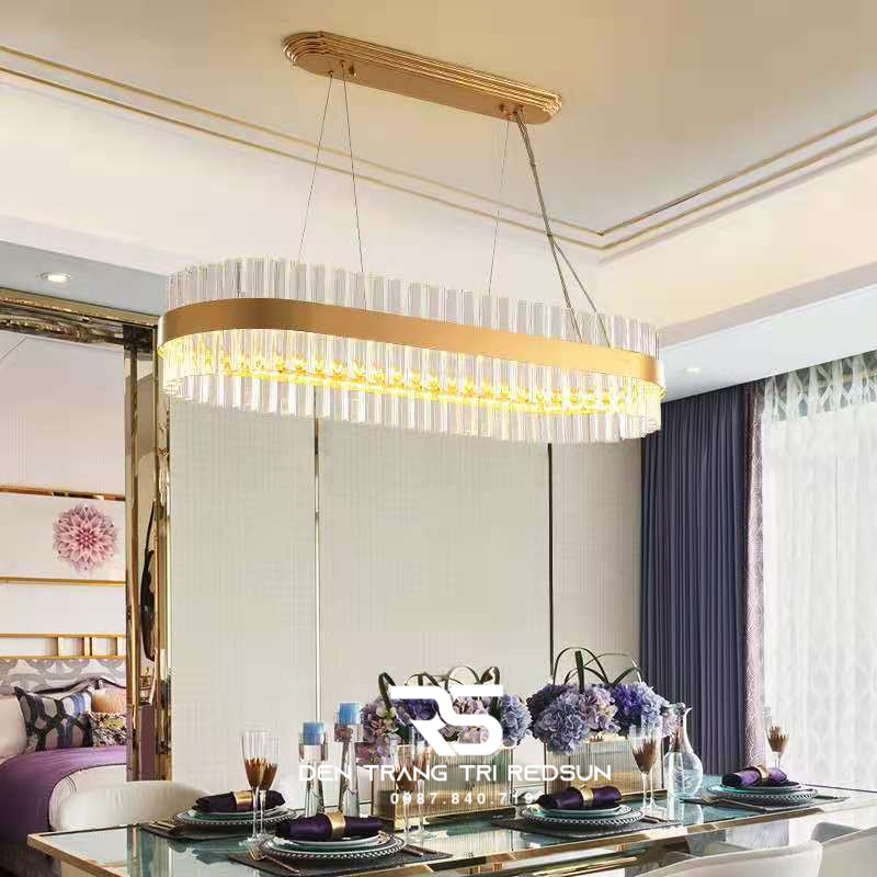Đèn Thả Pha Lê Bàn Ăn, Bàn Đảo Hiện Đại TPL013