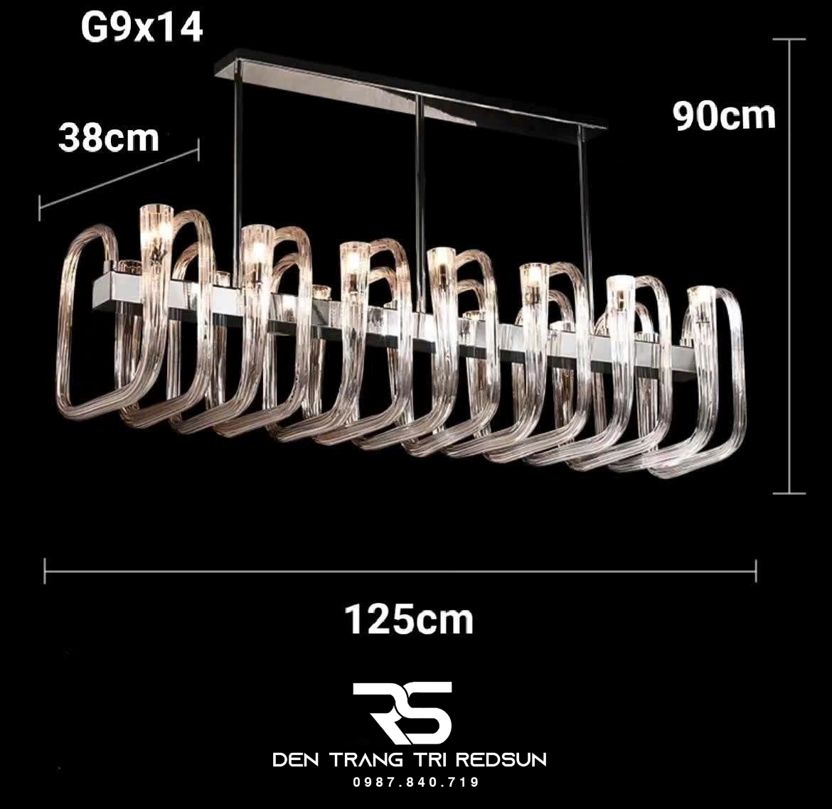 Đèn Chùm Trang Trí Phòng Khách, Sảnh Chờ, Phòng Ăn, Phòng Ngủ Ống Thủy Tinh Phong Cách Bắc Âu DCP-001