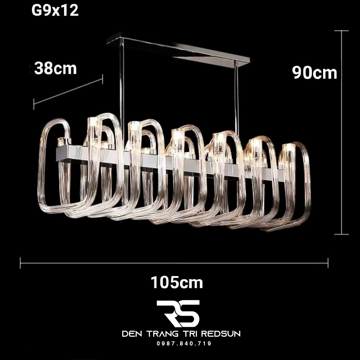 Đèn Chùm Trang Trí Phòng Khách, Sảnh Chờ, Phòng Ăn, Phòng Ngủ Ống Thủy Tinh Phong Cách Bắc Âu DCP-001