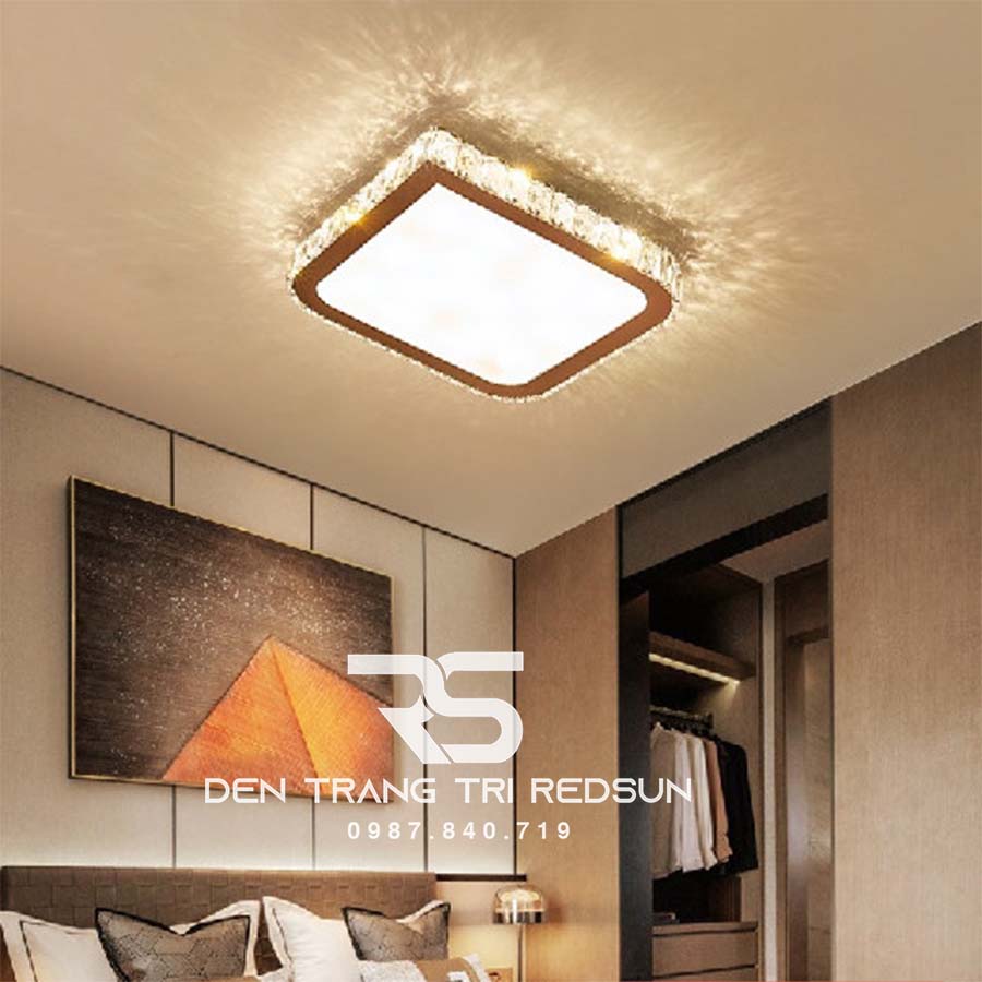 Đèn Mâm Mica Pha Lê Ốp Trần Phòng Khách Hiện Đại MKPL-012