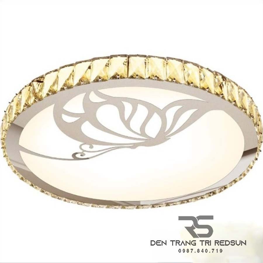 Đèn Mâm Mica Pha Lê Ốp Trần Phòng Khách Hiện Đại MKPL-015