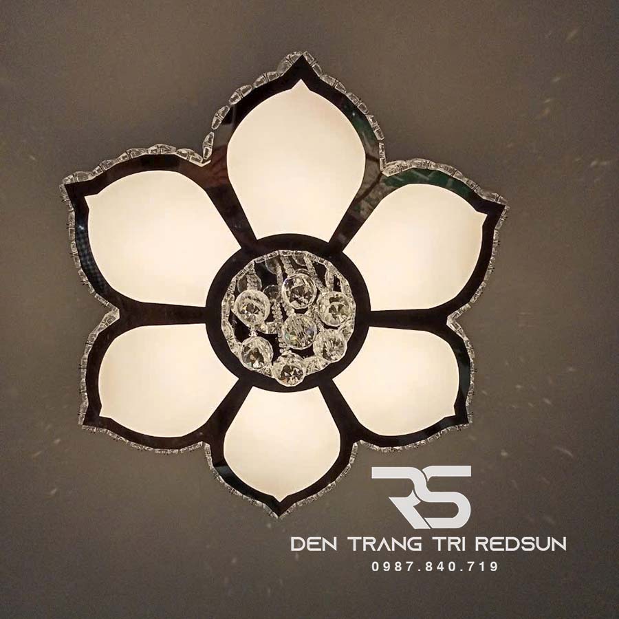 Đèn Mâm Mica Pha Lê Ốp Trần Phòng Khách Hiện Đại MKPL-02