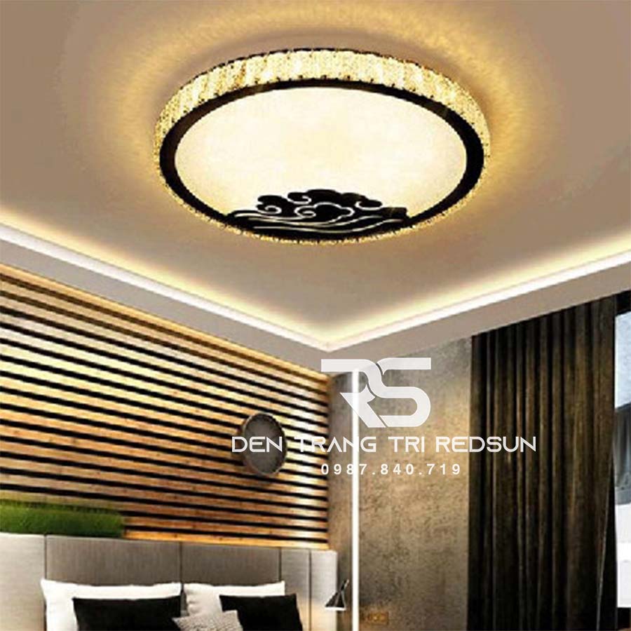 Đèn Mâm Mica Pha Lê Ốp Trần Phòng Khách Hiện Đại MKPL-021