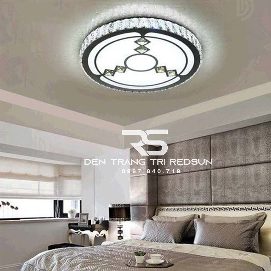 Đèn Mâm Mica Pha Lê Ốp Trần Phòng Khách Hiện Đại MKPL-024